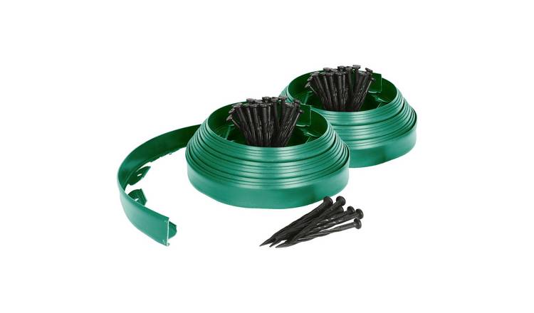 Harbour Housewares Flexible Plastic Lawn & Path Edging - 20m x 4cm - Green