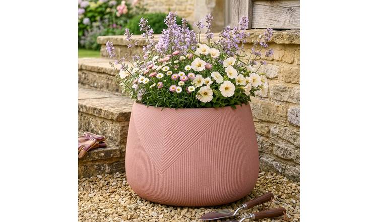 Dibor Large Fibre Clay Outdoor Garden Planter – Terracotta