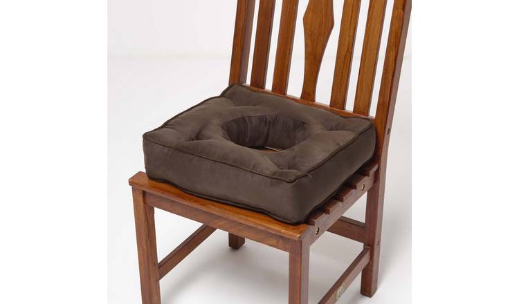 Homescapes Faux Suede Pressure Relief 40 x 40 cm Coccyx Cushion - Chocolate