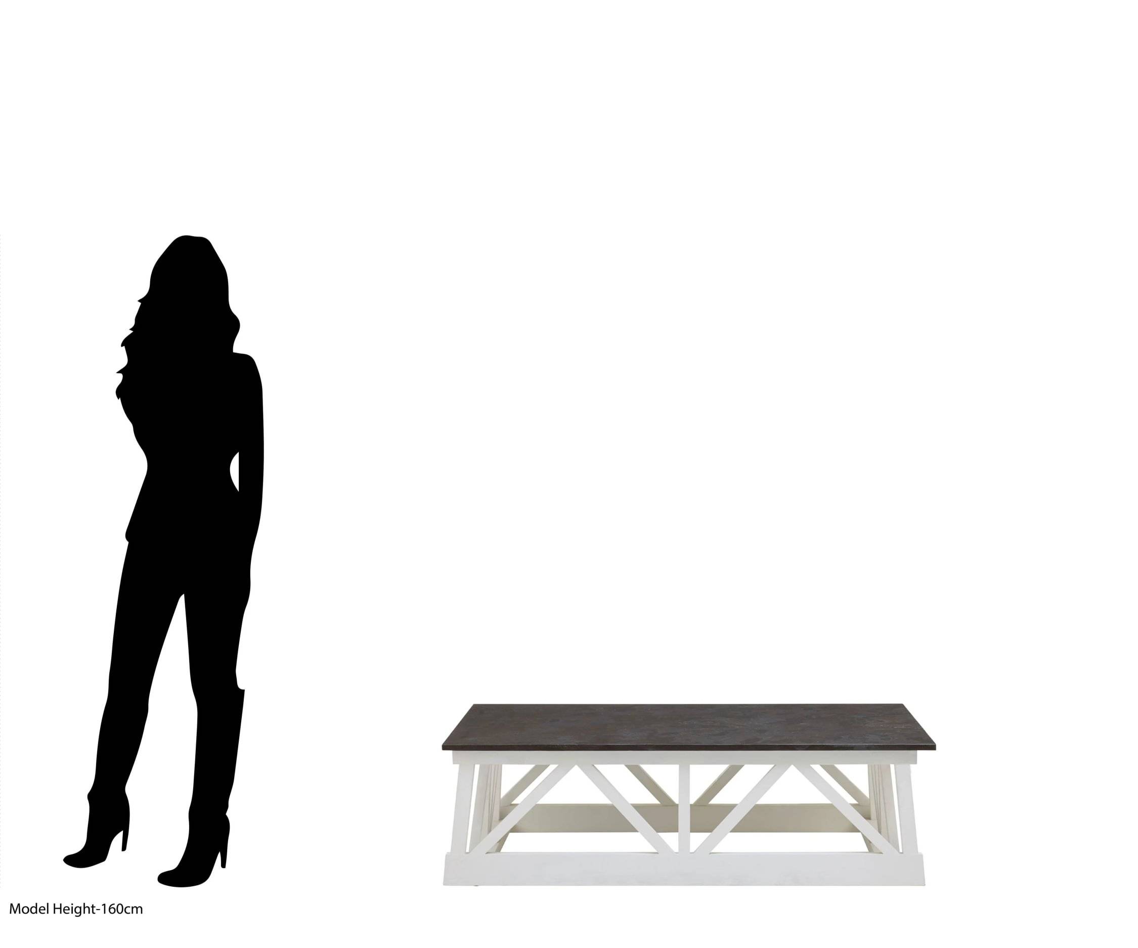 Orsina Monas Marble-Effect Coffee Table - Black and White - Image 4