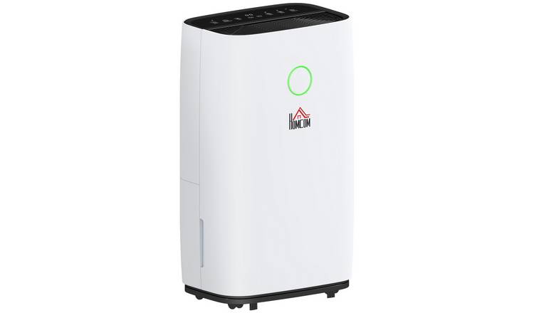 HOMCOM 20L Portable Dehumidifier with LED Screen - White