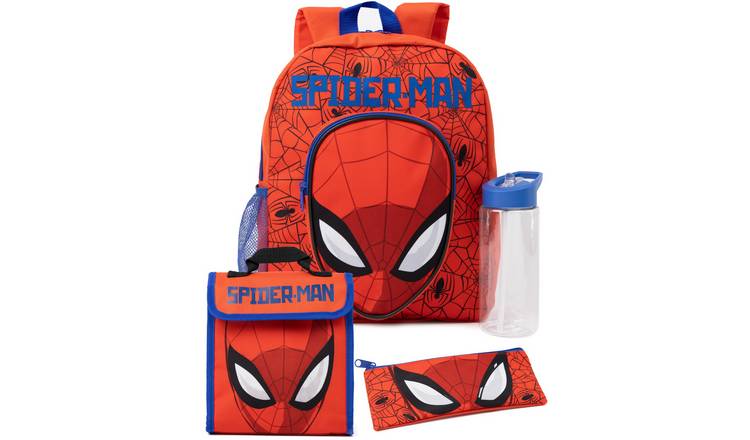 Marvel Spider Man Kids Unisex 4 Piece Backpack Set - Red