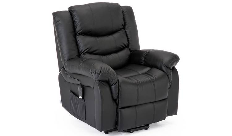 Furniture Online Seattle Single Motor Rise Recliner Bonded Leather Chair - Black