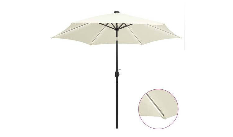 Walplus Polyester Garden Parasol - Sand White - 300 x 240 cm