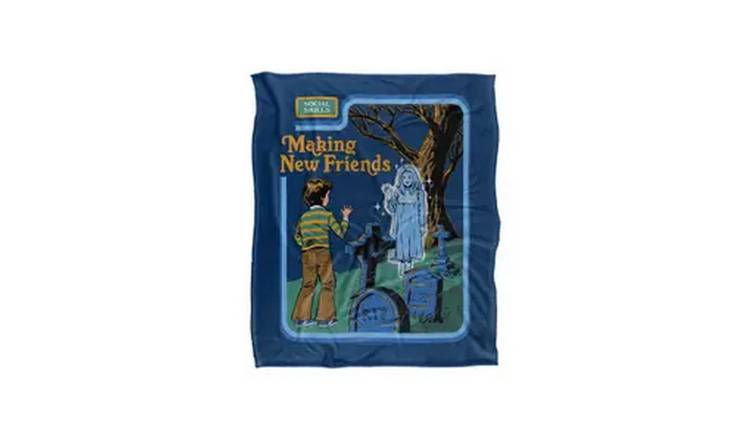 Steven Rhodes Making New Friends Soft Touch Navy Blanket - 147cm x 91cm