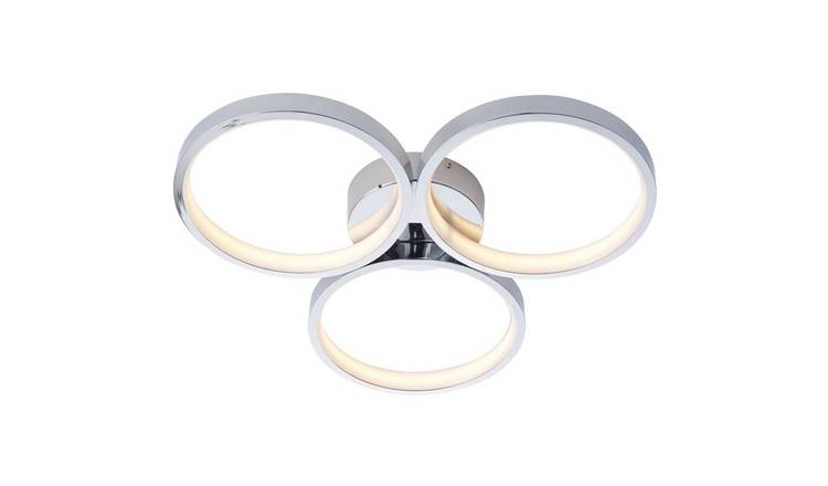 Loops Direct LED Semi Flush Ceiling Light - Chrome