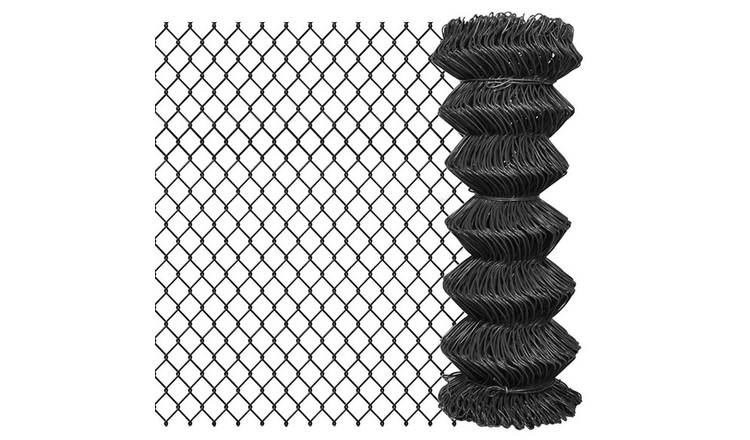 Walplus Pvc-coated Steel Chain Link Fence - Grey - 2500 x 100 cm