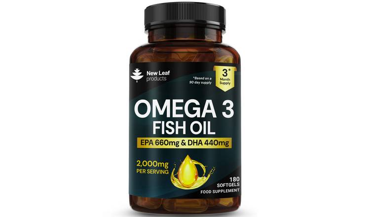 New Leaf Omega 3 2000mg Fish Oil EPA 660mg & DHA 440mg - 180 Softgels