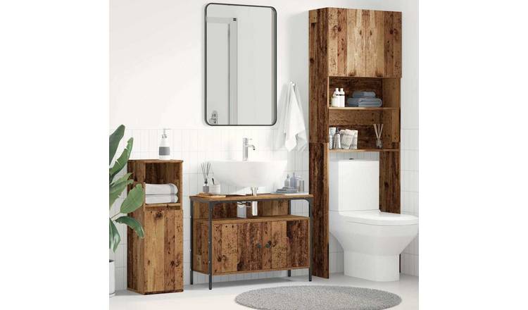 Walplus Engineered Wood Bathroom Sink Cabinet - Old Wood - 80 x 30 x 60 cm