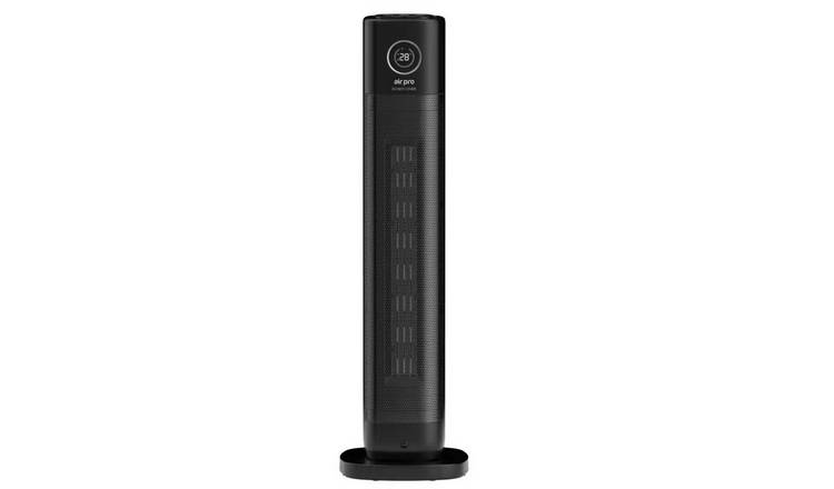 Air Pro Smart Voice Hands-Free 34in Tower Fan Heater - 2 Heat Settings - Black