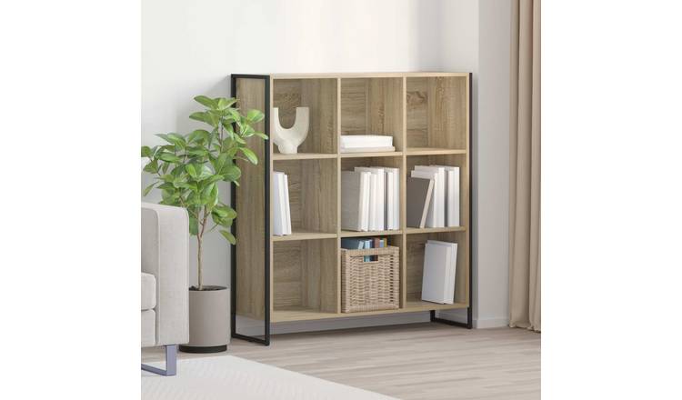 Walplus Engineered Wood Book Cabinet - Light Oak - 99.5 x 30 x 108.5 cm