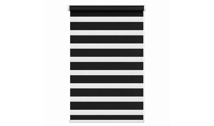 New Edge Blinds Black Day & Night Zebra Roller Blind - 90cm x 165cm