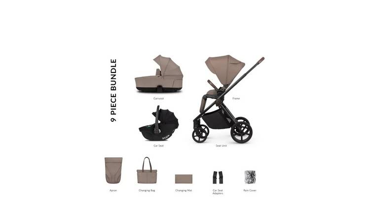 Venicci Claro 2 3-in-1 Travel System Bundle - Black/Almond
