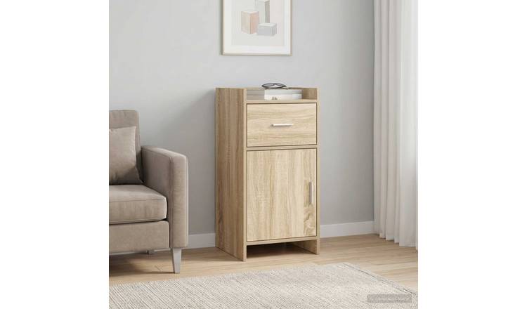 Walplus 1 Drawer Rectangular Sideboard 2 Shelf - Sonoma Oak - 40 x 36 x 80 cm
