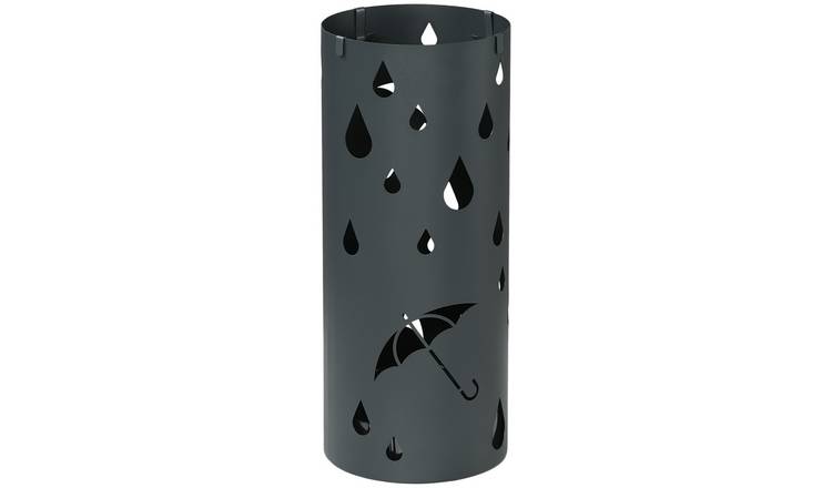 HOMCOM Galvanised Steel Umbrella Holder - Dark Grey