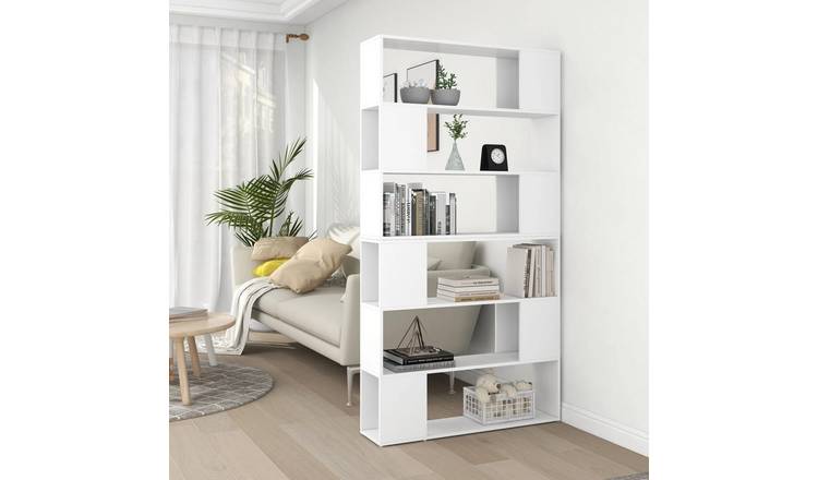 Walplus Engineered Wood Book Cabinet - White - 100 x 24 x 188 cm