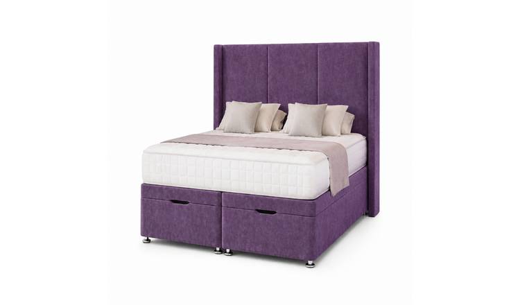 Comfy Deluxe Zane  4ft Small Double  Ottoman End Lift  Bed Set - Naples Purple