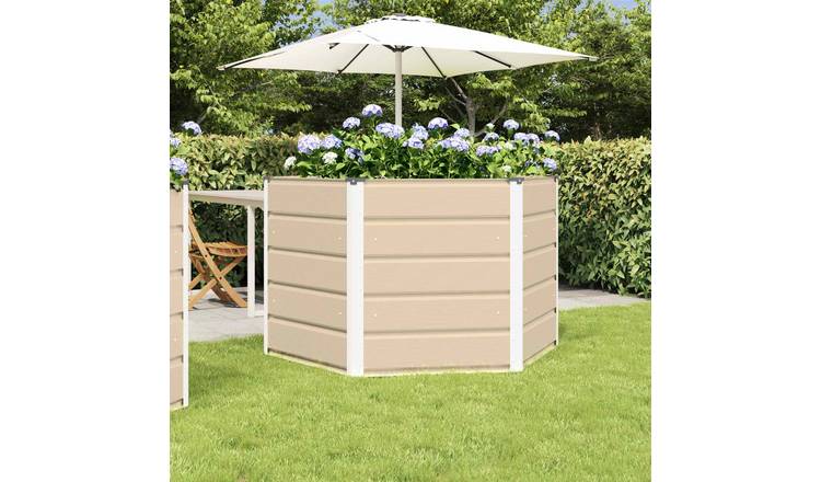 Walplus Steel Garden Planter - Ivory - 129 x 129 x 75 cm
