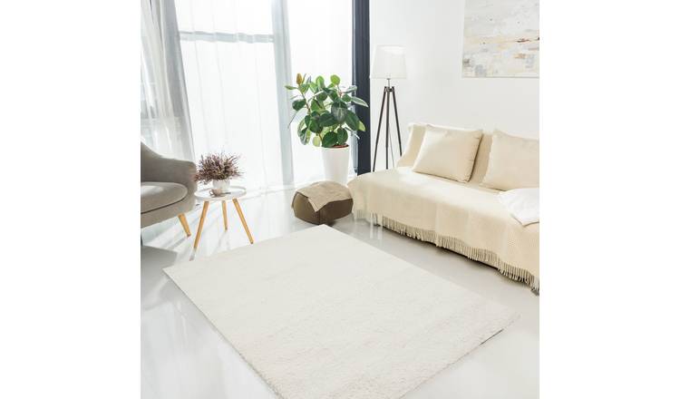 DS Living Cloud Luxe Plain Shaggy Rug - Ivory - 160x120cm