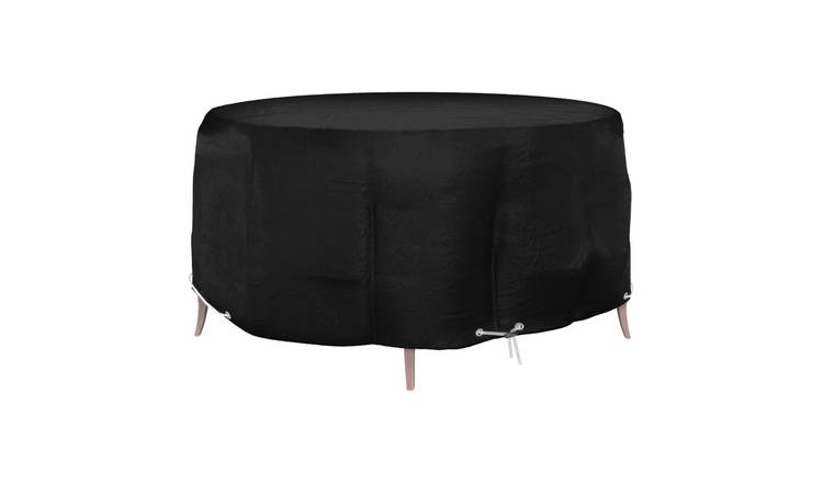 Walplus PE Round 10 Eyelets Garden Furniture Cover - Black - 260 x 90 cm