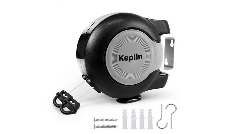 Keplin Double Retractable Washing Line - 30m - Black And Grey