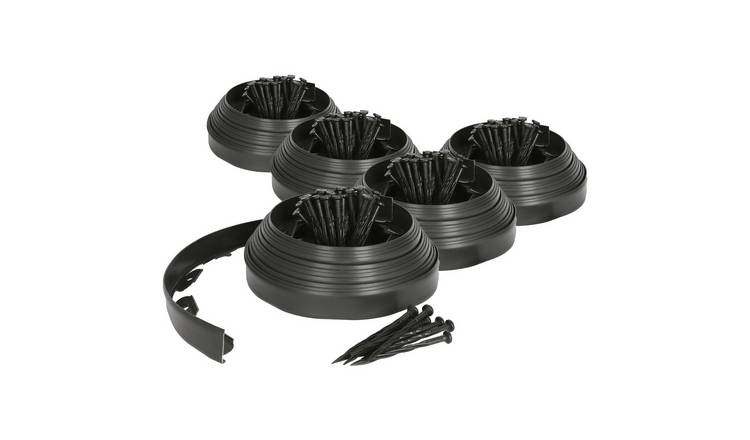 Harbour Housewares Flexible Plastic Lawn & Path Edging - 50m x 4cm - Black