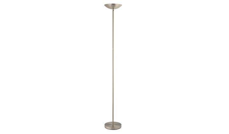 Happy Homewares LED Metal in Satin Nickel with Memory Dimmer Floor Lamp - 25cm