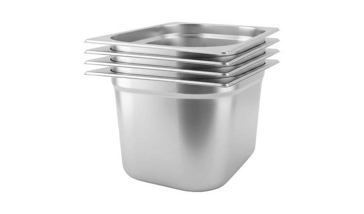 Argon Tableware Steel Gastronorm Containers 1/2 - 11L - Set of 4