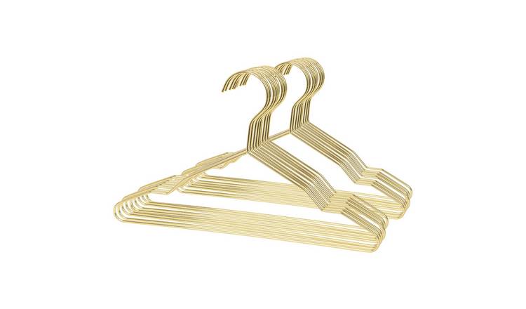 Harbour Housewares Metal Children's Hangers - Gold - Pack of 20
