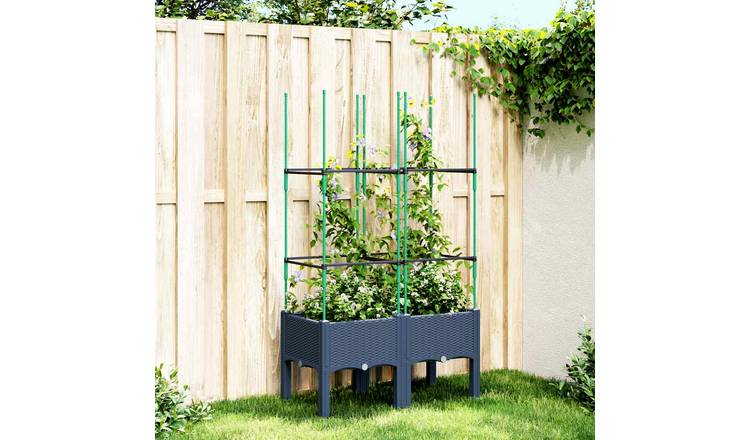 Walplus Polypropylene Garden Planter - Blue Grey - 80 x 40 x 142.5 cm