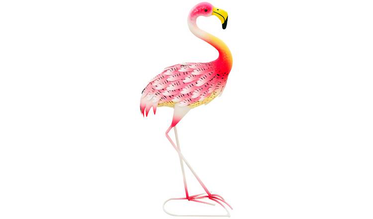 Outsunny Flamingo Garden Statue Ornament with Ground Stakes - Pink