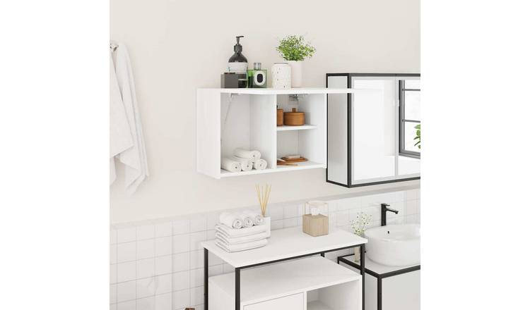 Walplus Engineered Wood Bathroom Wall Cabinet - White - 60 x 25 x 40 cm