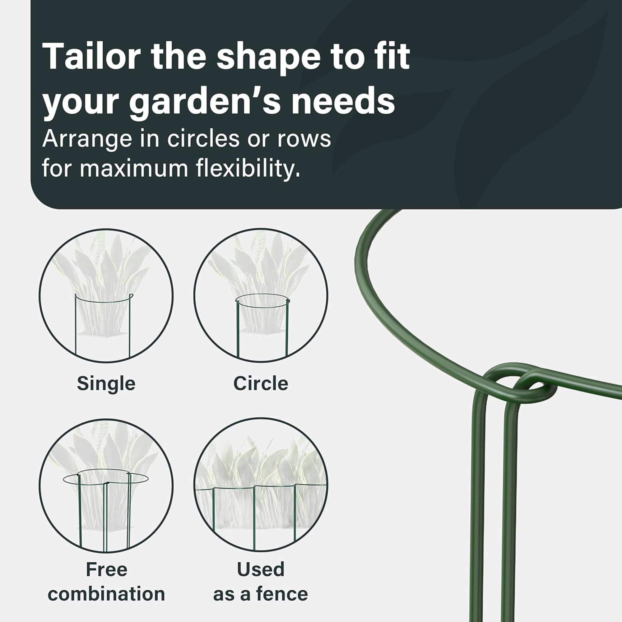 Vivo Technologies 12 Pack Plant Support Stakes Metal Supports - 25cm × 60cm - Image 4