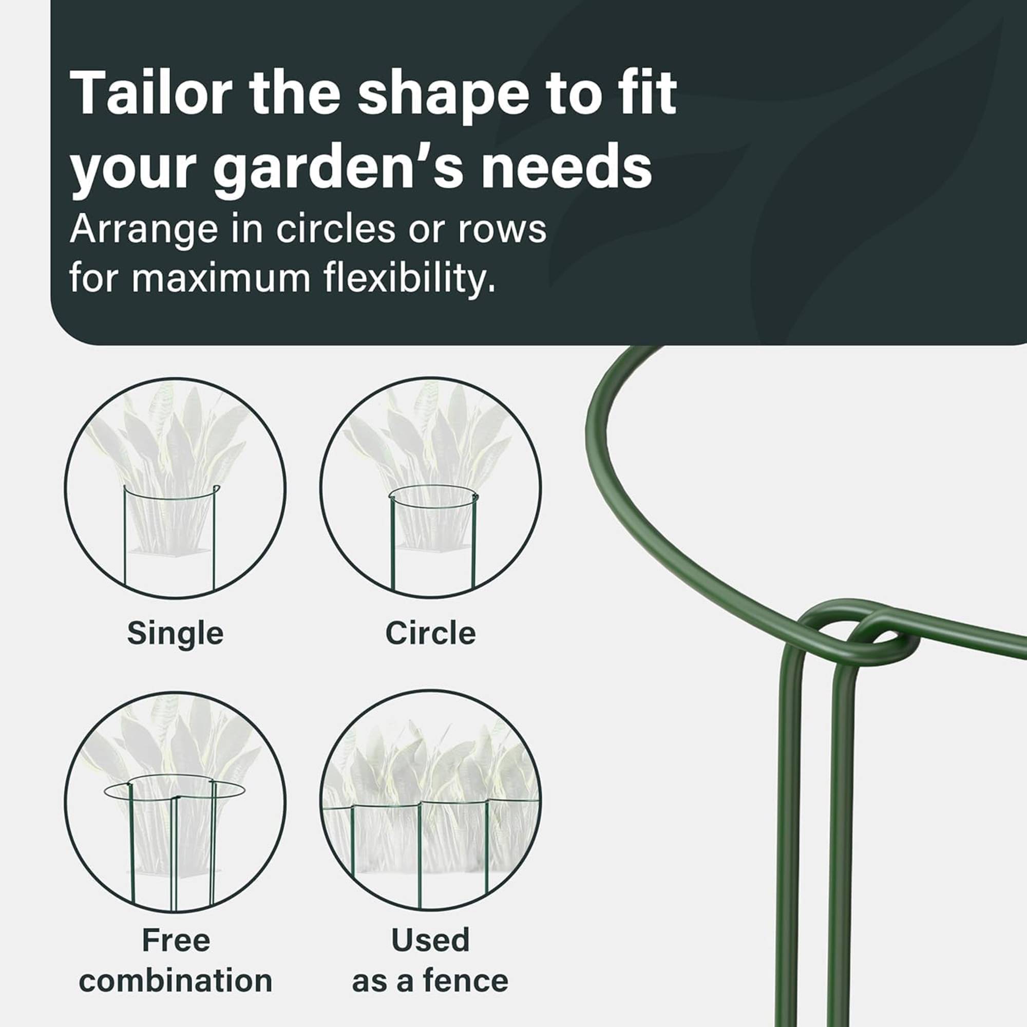 Vivo Technologies 12 Pack Plant Support Stakes Metal Supports - 25cm × 60cm - Image 4