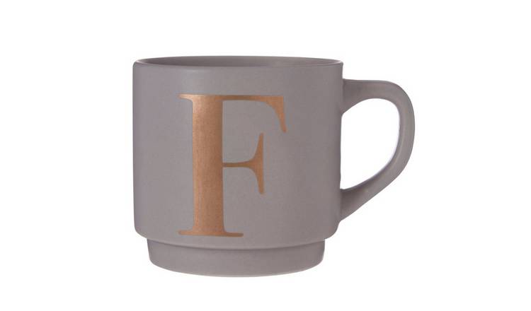 Orsina Signet F Monogram Mug – Grey