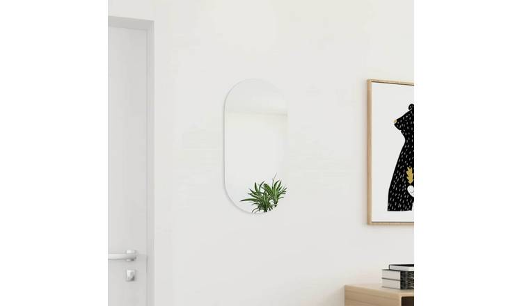 Walplus Glass Wall Mirror - White - 60 x 30 cm
