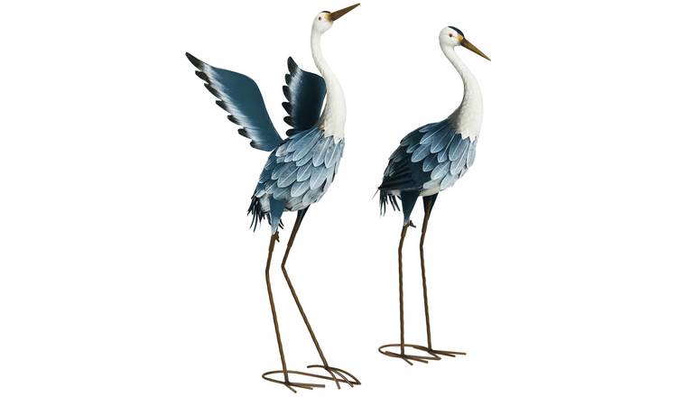 Outsunny Steel Heron Garden Statues – Blue