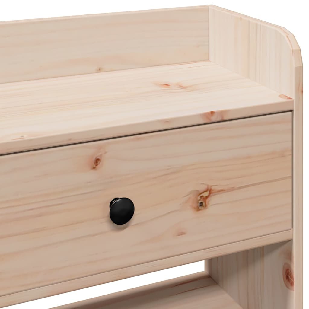 Walplus Pine Wood Headboard with Storage - Brown - 106 x 23 x 110 cm - Image 7