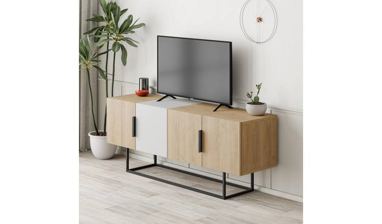 Decortie Tontini TV Unit particleboard and metal - Oak