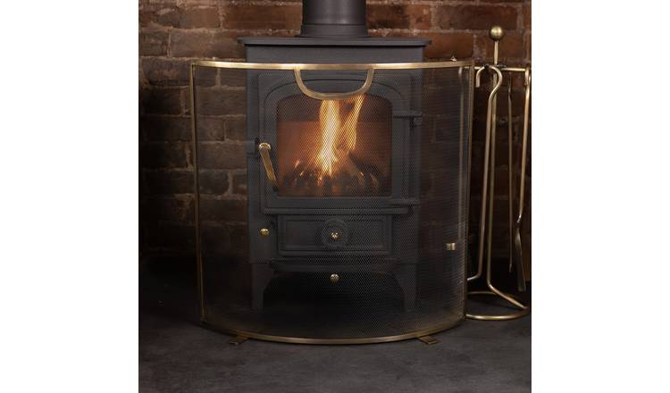 Charles Bentley Eucalyptus Antique Gold Coloured Fireguard - 60cm