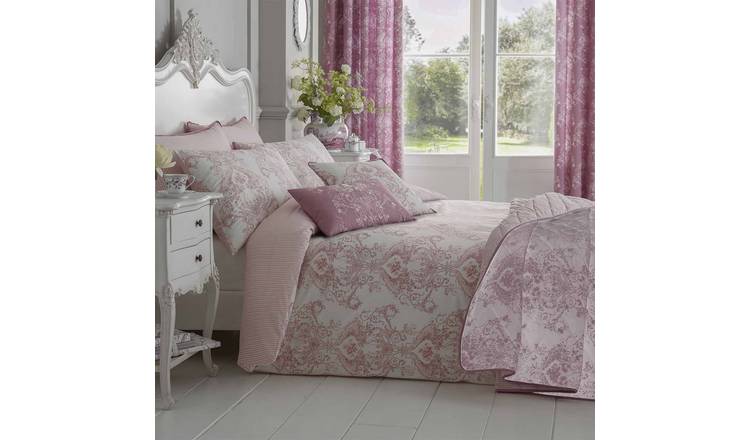 Homescapes Cotton French Toile Pink Bedding Set - King Size