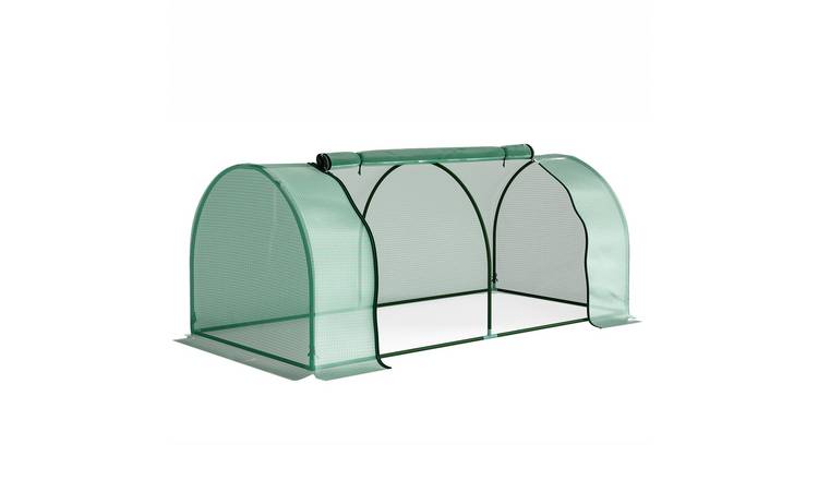 Outsunny Steel Frame PE Cover Tunnel Greenhouse – Green