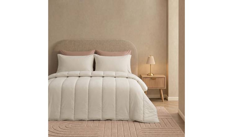 OHS Coverless 10.5 Tog Duvet Set Quilted Bedding - Stone - King