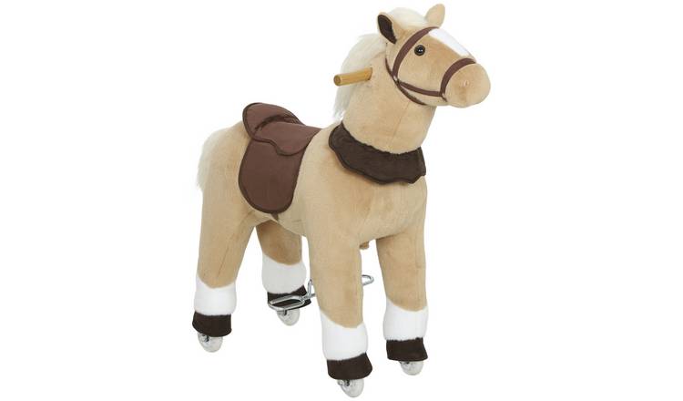 AIYAPLAY 25kg Plush Rolling Rocking Horse – Brown