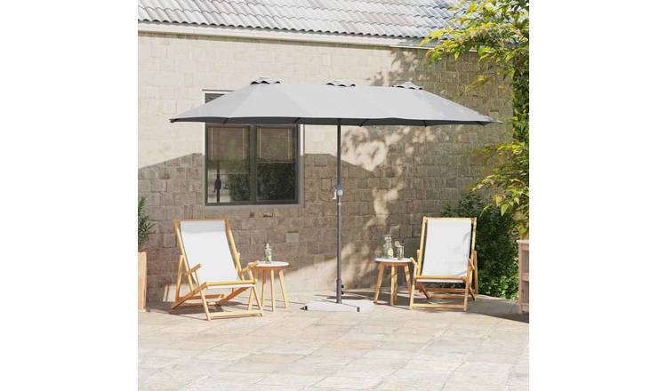 Walplus Polyester Garden Parasol - Sand - 370 x 197 x 239 cm