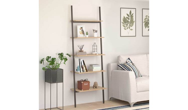 Walplus Leaning Shelf - Black - 64 x 34 x 185.5 cm