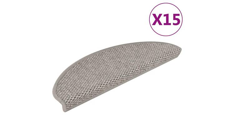 Walplus Pack of 15 Self-Adhesive Polypropylene Stair Mats - Silver - 65 x 21 cm