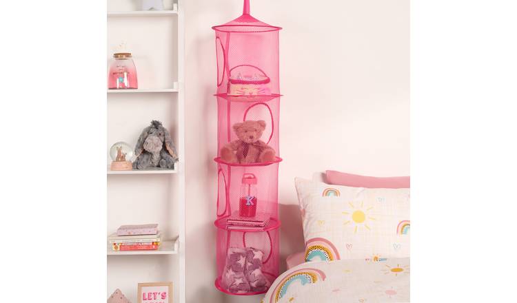 OHS Kids Net Hanging Toy Storage Basket - Fuchsia