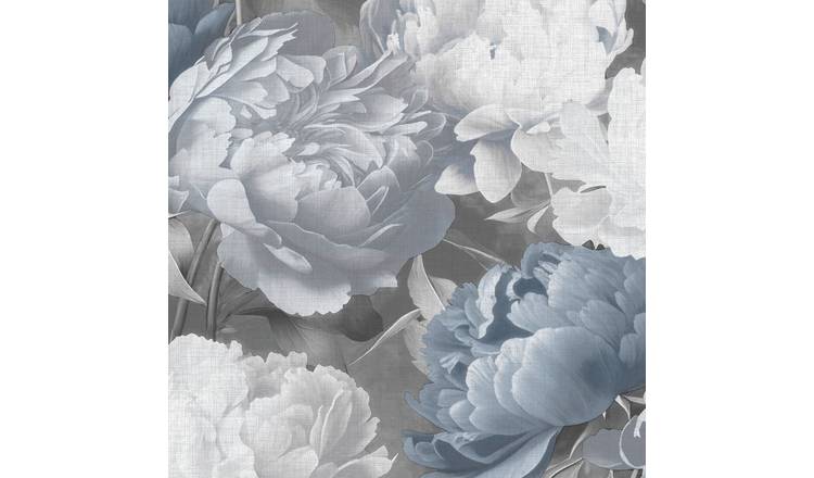 Muriva Doretta Floral Textured Vinyl Wallpaper - Blue