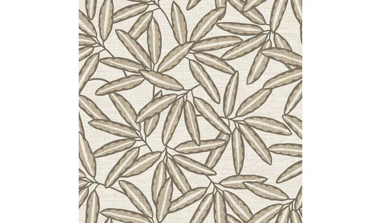 Belgravia Leaf Textured Vinyl Wallpaper - Cream